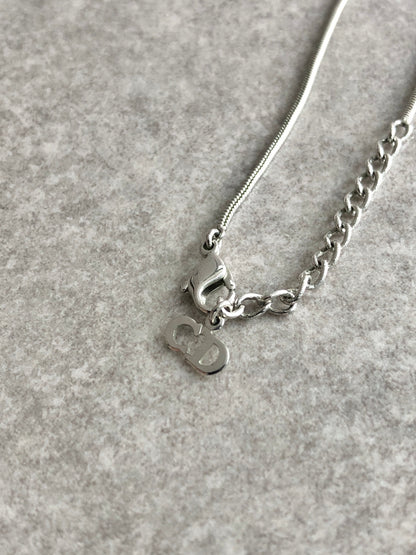 Christian Dior Logo Necklace Silver Vintage vanrpb