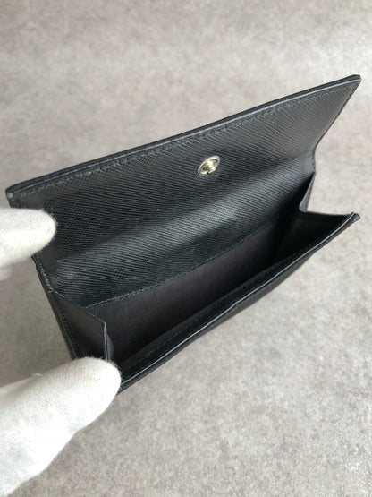 PRADA Tessuto Triangle Logo Folded Wallet Black Vintage 5se6i2