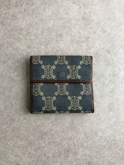 CELINE Paris Macadam Folded Wallet Indigo Vintage zbp5r8