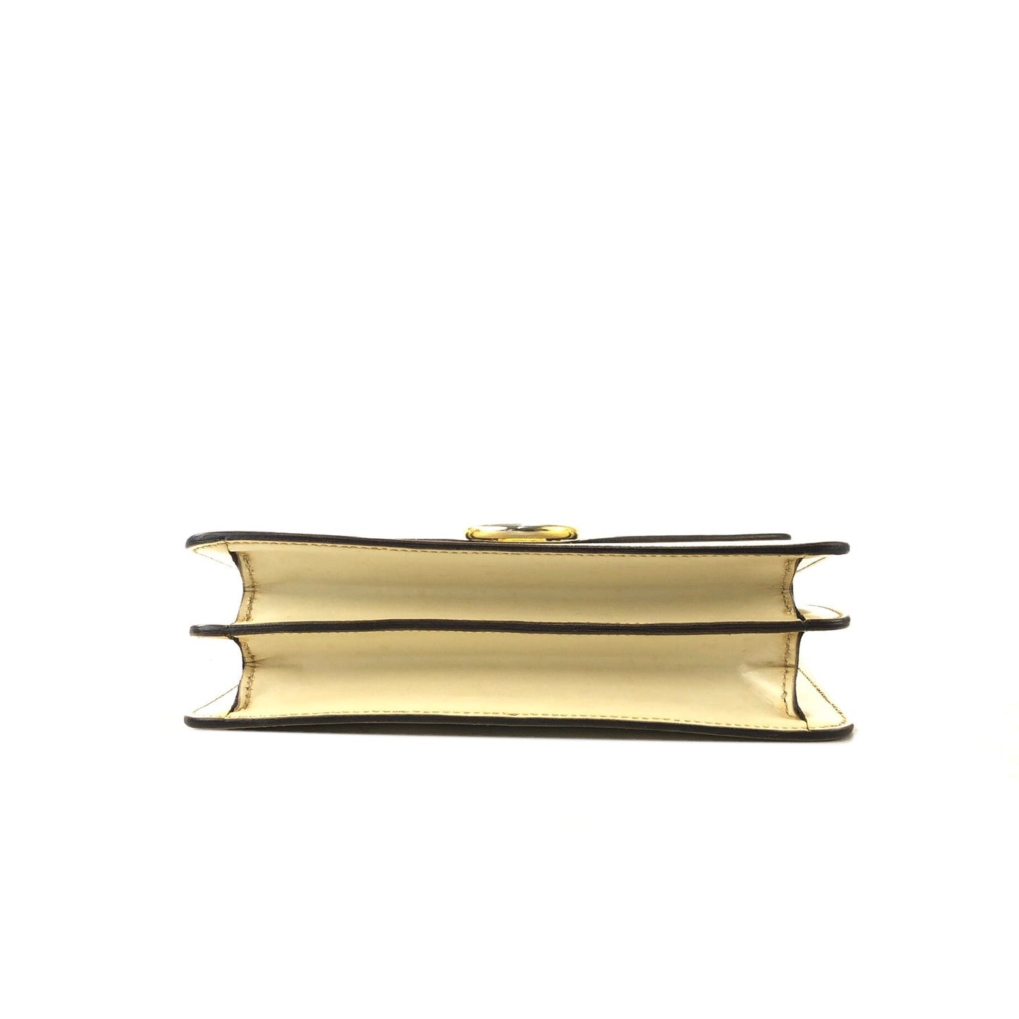 CELINE Gancini Double Flap Leather Handbag Ivory Vintage gpzv4g