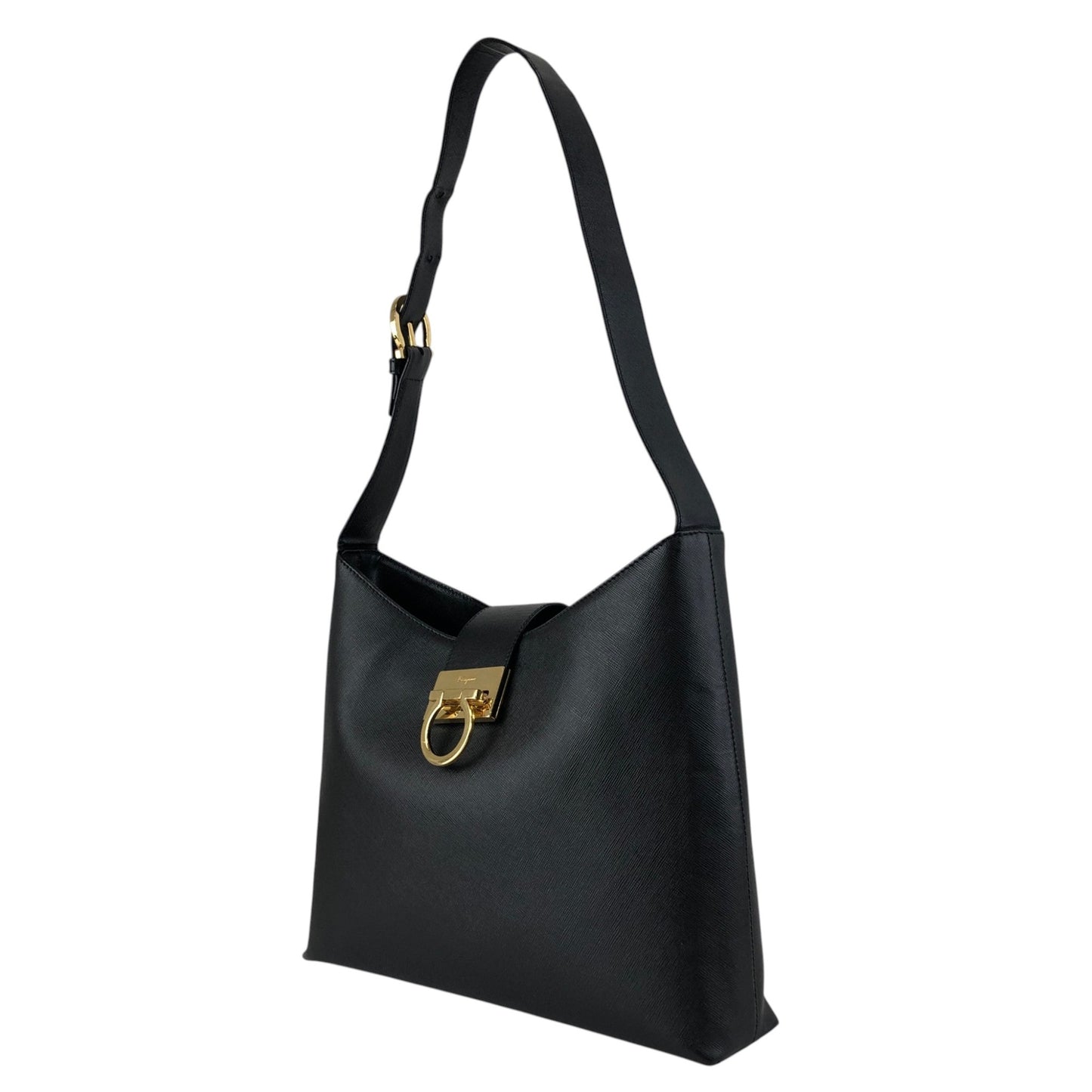 Salvatore Ferragamo Gancini Shoulder bag Black Vintage 3v3rtg