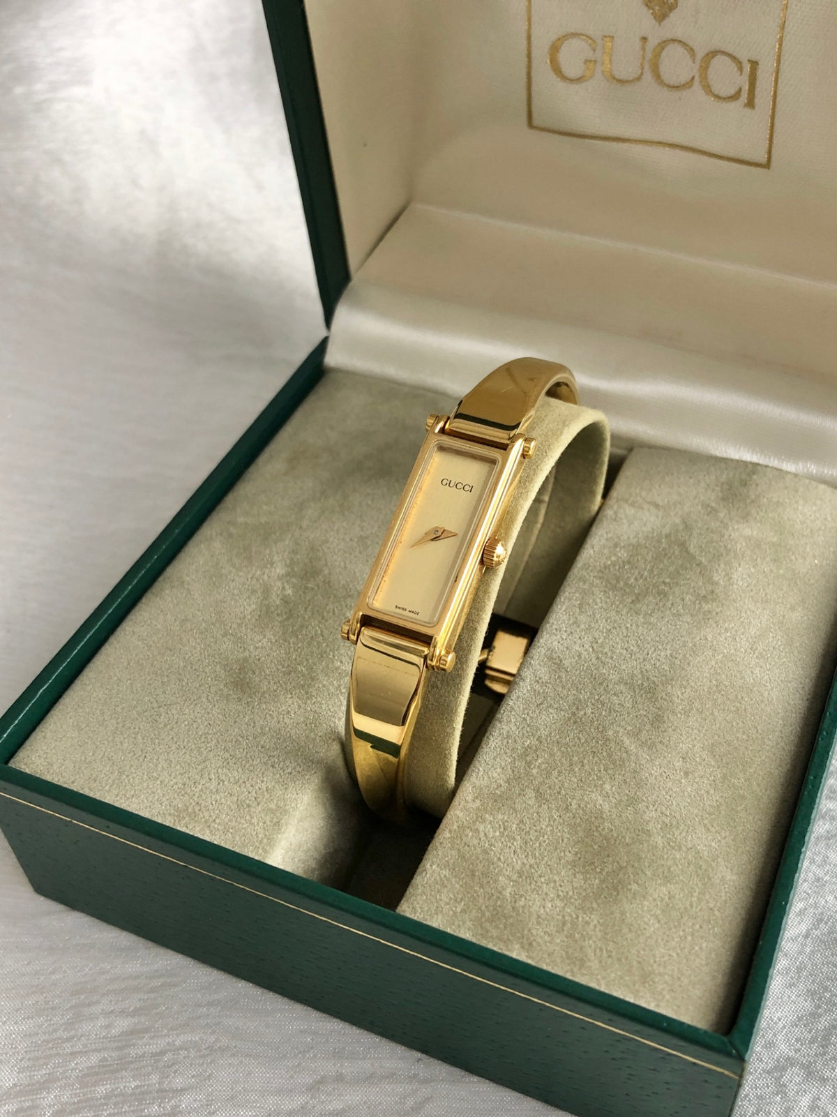 GUCCI Logo Quartz Watch Gold Vintage pynvz2