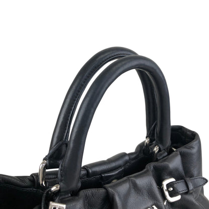 PRADA Logo Two-way Handbag Shoulder bag Black Vintage guwiir