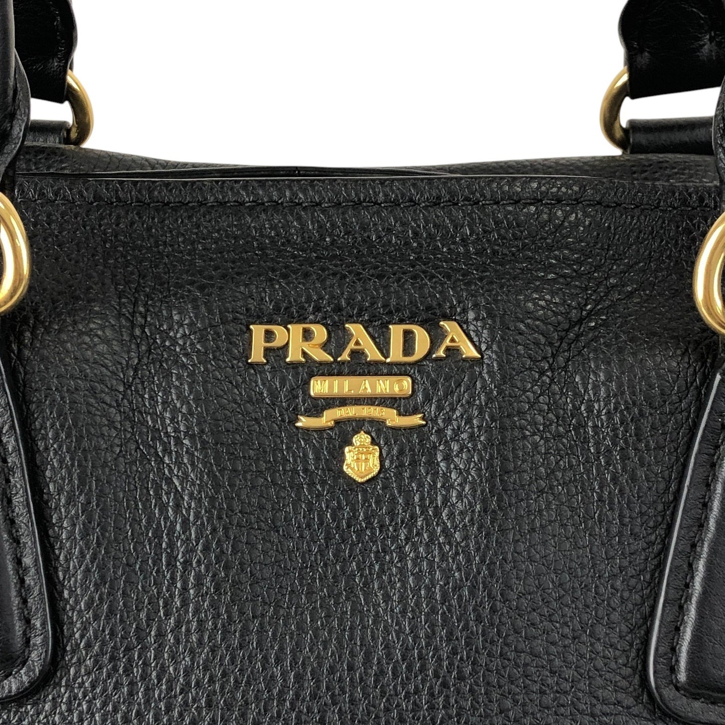 PRADA Logo Two-way Handbag Shoulder bag Black Vintage 7kpf4k