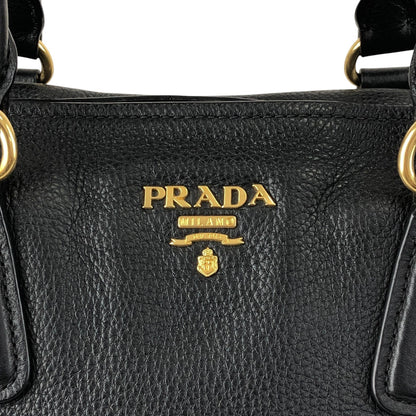 PRADA Logo Two-way Handbag Shoulder bag Black Vintage 7kpf4k
