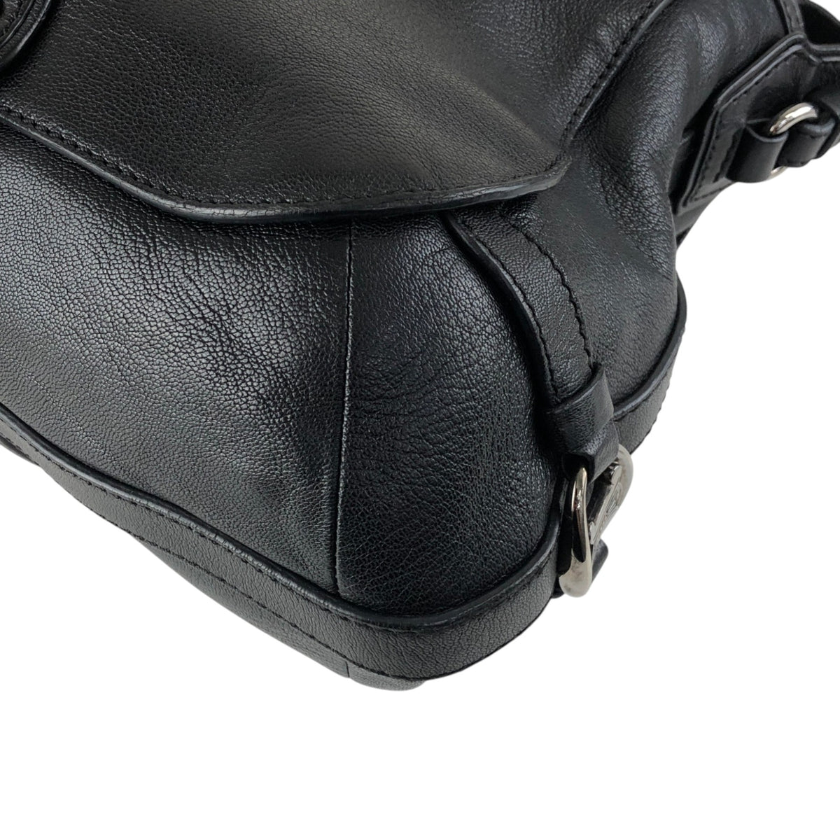CELINE Triomphe Two-way Handbag  Shoulder bag Black Vintage 4xt5x6