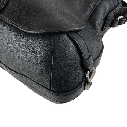 CELINE Triomphe Two-way Handbag  Shoulder bag Black Vintage 4xt5x6