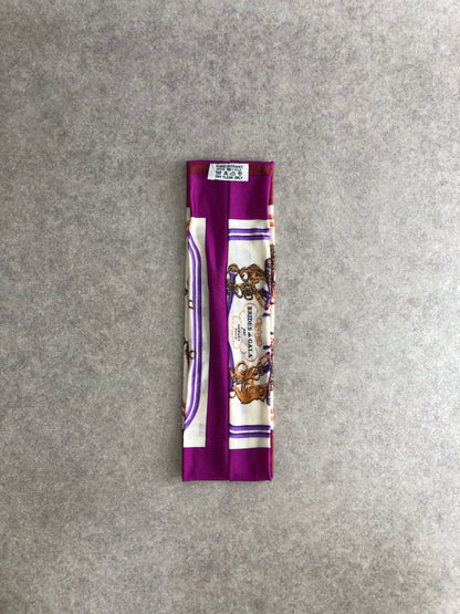 HERMES Silk Headband Purple BRIDES DE GALA Vintage dnswe2