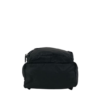 PRADA Tessuto Triangle Logo Front Buckle Backpack Black Vintage 8na4hp