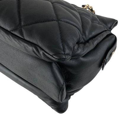 Salvatore Ferragamo Vala Ribbon Chain Shoulder bag Black Vintage ujjjt4