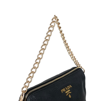 PRADA Logo Small Handbag Pouch Black Vintage h32dzg