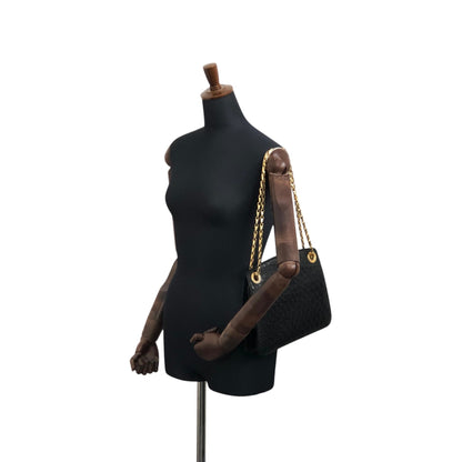 CELINE Circle Logo Chain Shoulder bag Black Vintage uyxx4c