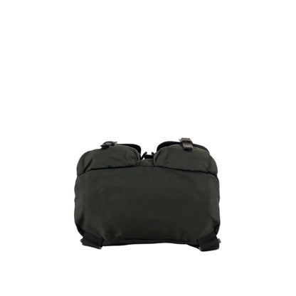 PRADA Tessuto Triangle Logo Double Pocket  Backpack Khaki B2811F Vintage zyewrg