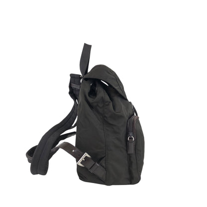 PRADA Triangle Logo Double Pocket Backpack Brown Vintage 65znig