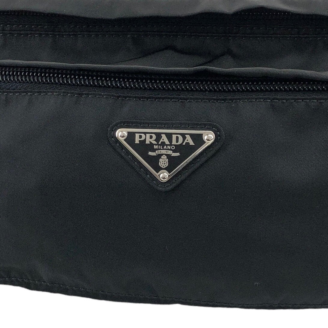 PRADA Triangle Logo Shoulder bag Black Vintage ajh6dy