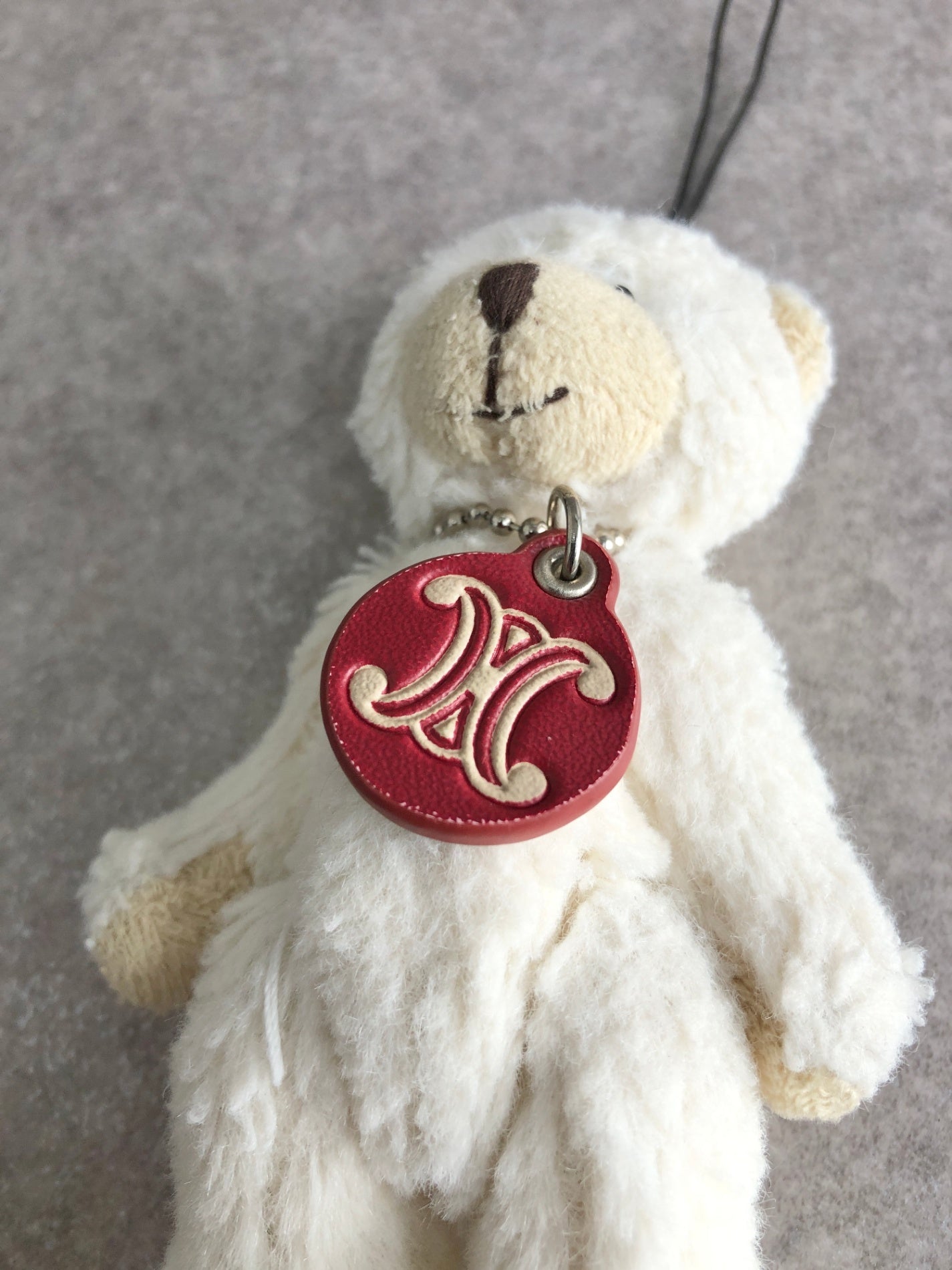 CELINE Blason bear Motif Charm White Vintage mfixju