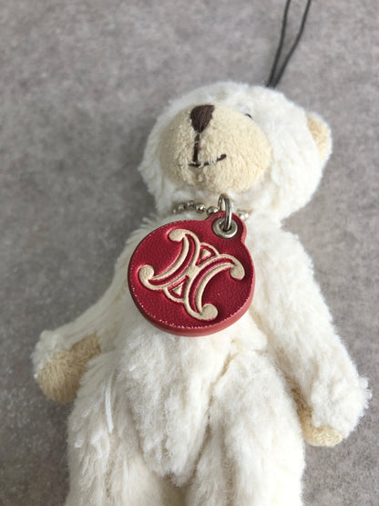CELINE Blason bear Motif Charm White Vintage mfixju