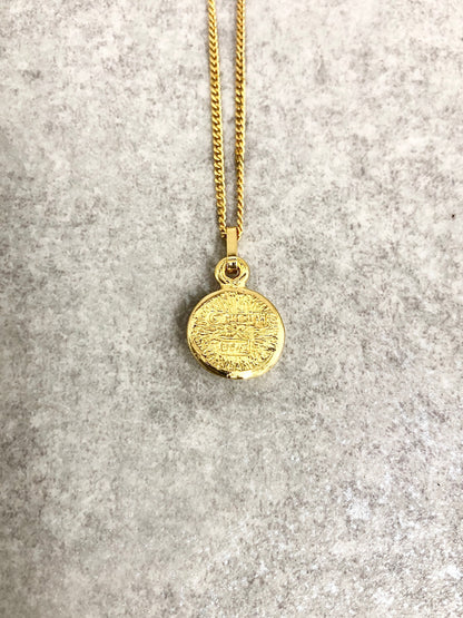 CHANEL Coco Mark Stone Necklace Gold Vintage zy3zit