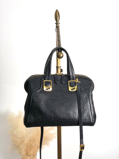 FENDI Two-way Handbag Shoulder bag Black 8BL114-HXF Vintage 66eazz
