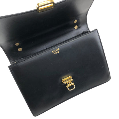CELINE Horse Bit Top Handle Handbag Black Vintage 68wnsk