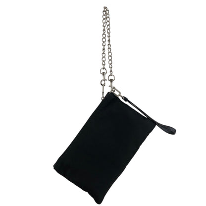 PRADA Triangle Logo Small Chain Handbag Black Vintage jtvddc