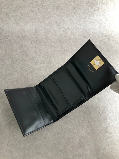 CELINE Gancini Trifold Wallet Black Vintage 6xspmn