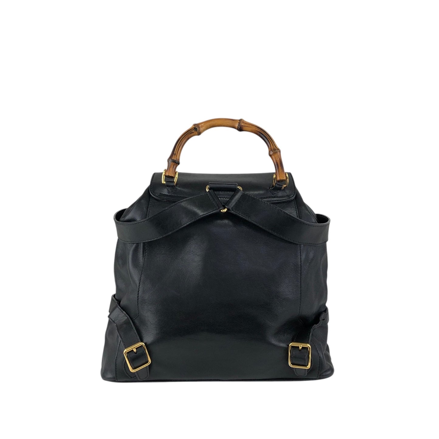 GUCCI Bamboo Double Pocket Backpack Black Vintage 3ug5ej
