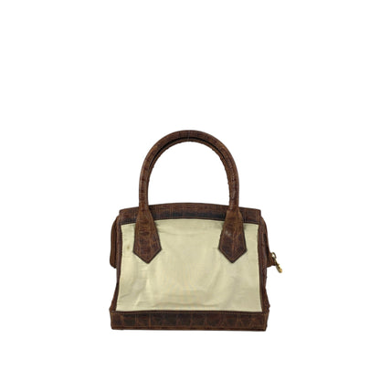 FENDI Logo Two-way Handbag Shoulder bag Beige Vintage apxrfn