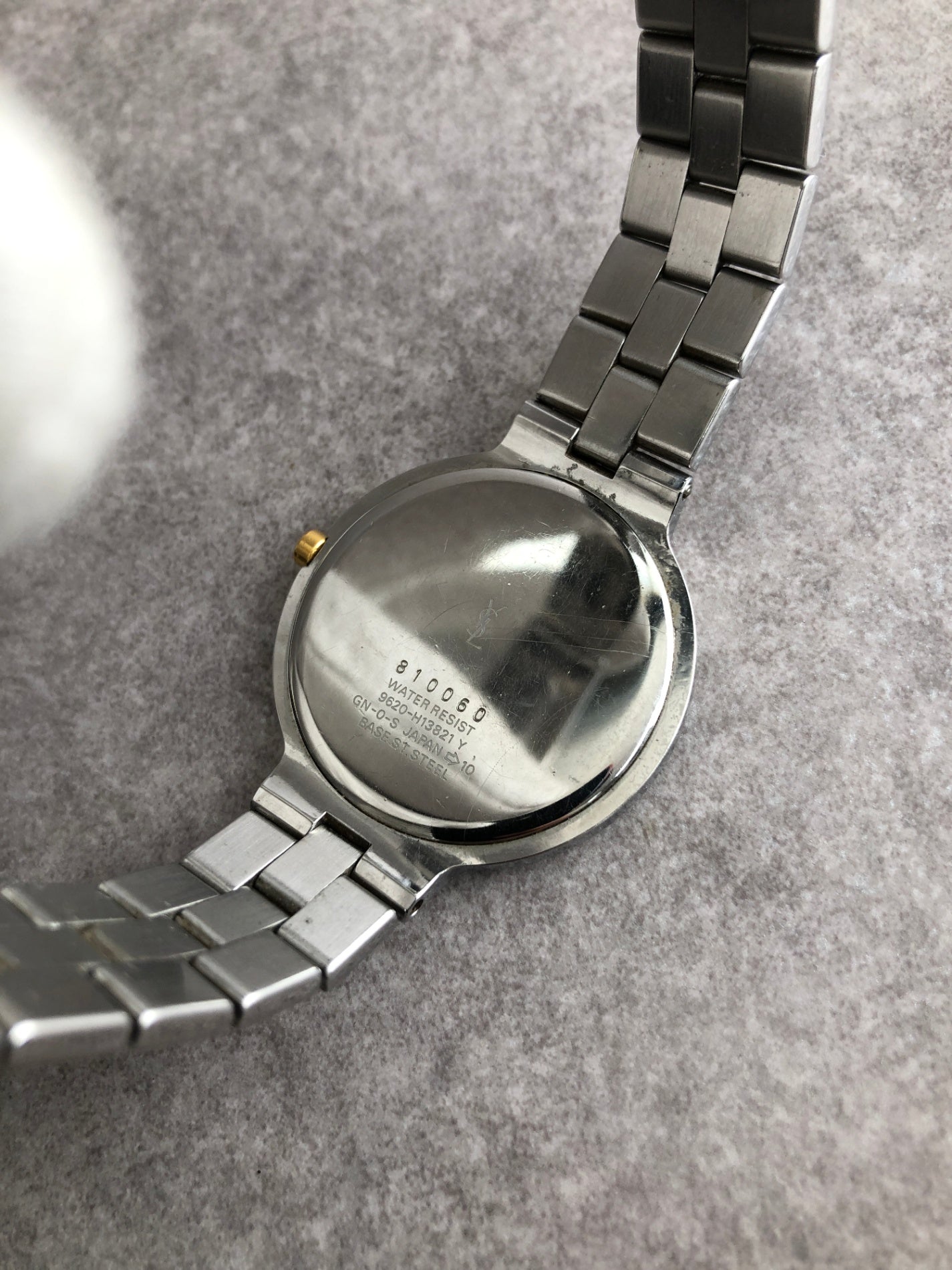 Yves Saint Laurent YSL Logo Watch Silver Vintage 6pjpwm