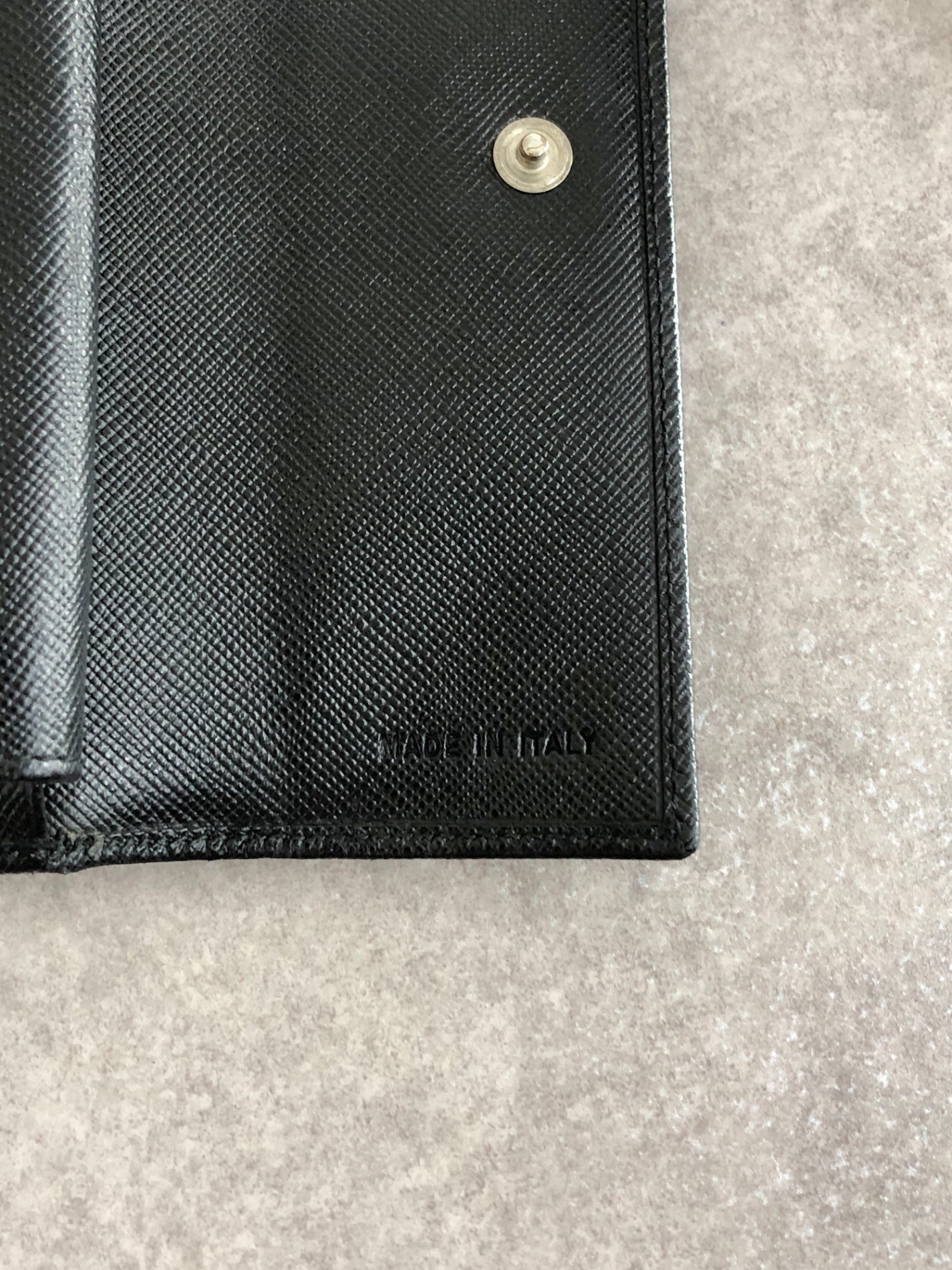 PRADA Triangle Logo Folded Wallet Black Vintage xvag4c
