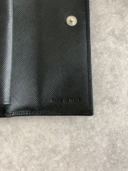 PRADA Triangle Logo Folded Wallet Black Vintage xvag4c