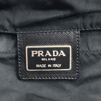 PRADA Triangle Logo Double Pocket Backpack Black Vintage k6vxbj