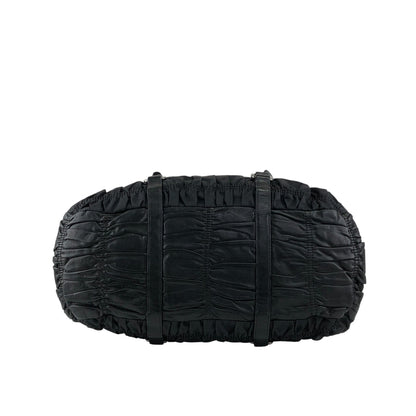 PRADA Triangle Logo Handbag Black Vintage g8wpjj