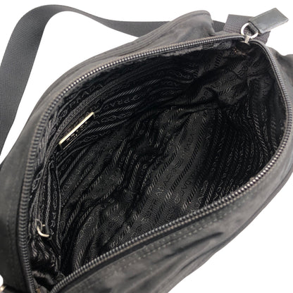 PRADA Tessuto Triangle Logo Shoulder bag Black Vintage rjf7np