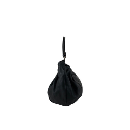 Salvatore Ferragamo Vala Ribbon Shoulder bag Hobobag Black Vintage bgm738