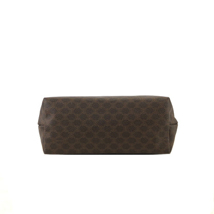 CELINE Macadam Blason  PVC Leather Pouch Brown Vintage vnsihf