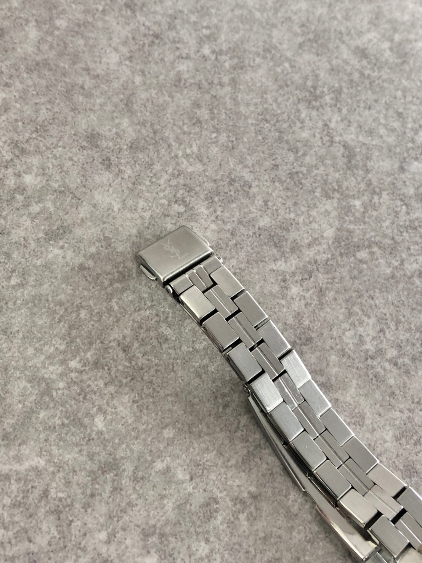 Yves Saint Laurent YSL Logo Watch Silver×Blue 5421-H13855Y Vintage r2mjrn