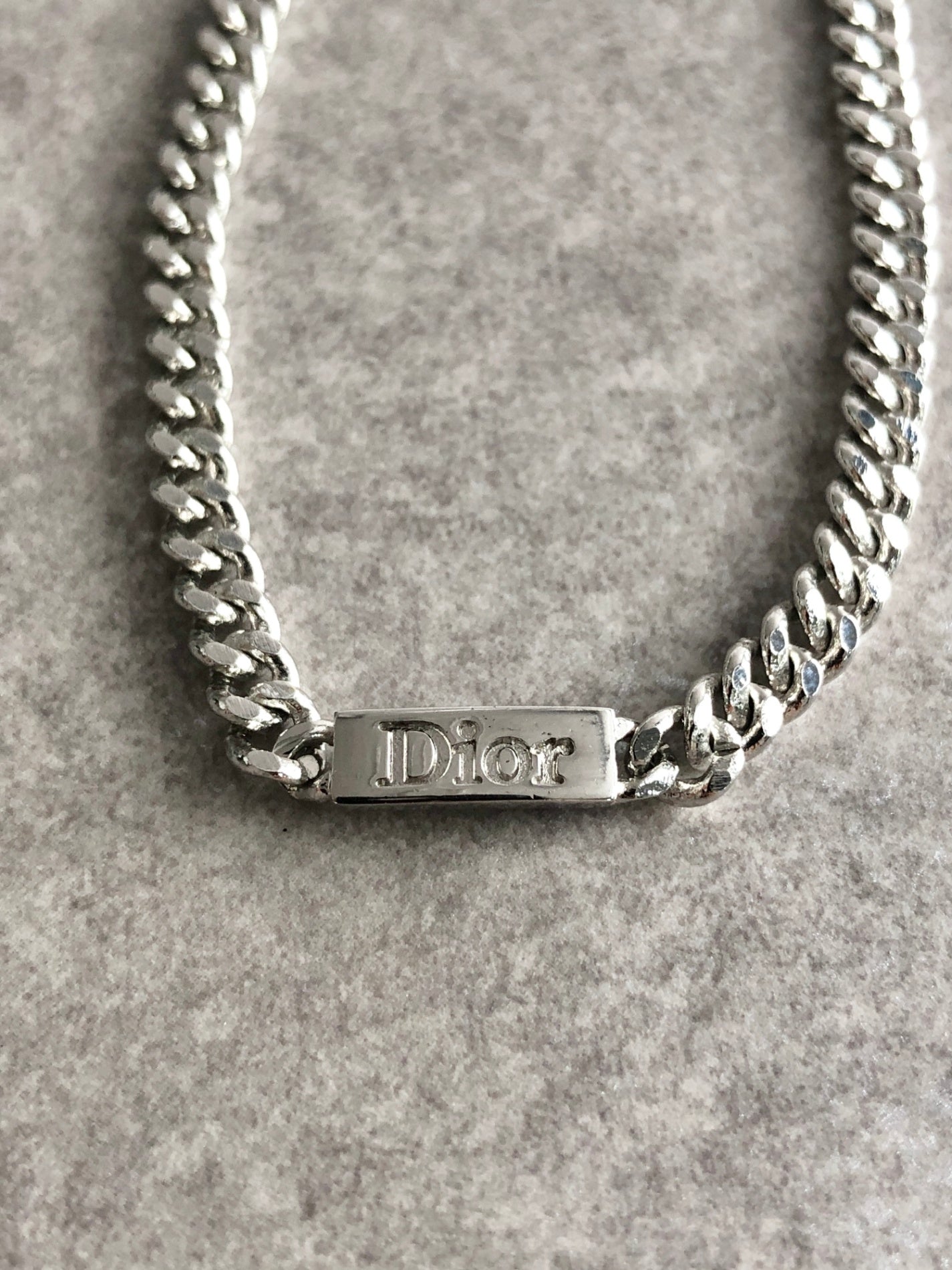Christian Dior Logo Motif Bracelet Silver Vintage gpwvrz