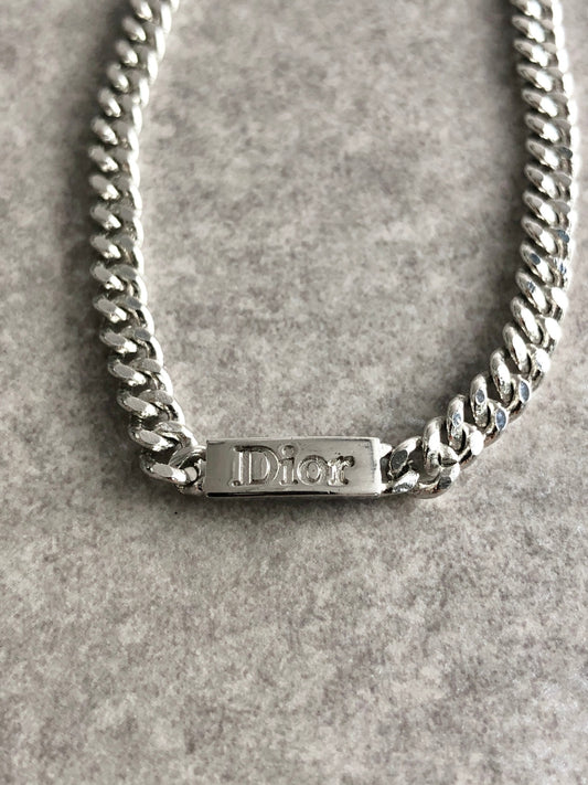 Christian Dior Logo Motif Bracelet Silver Vintage gpwvrz