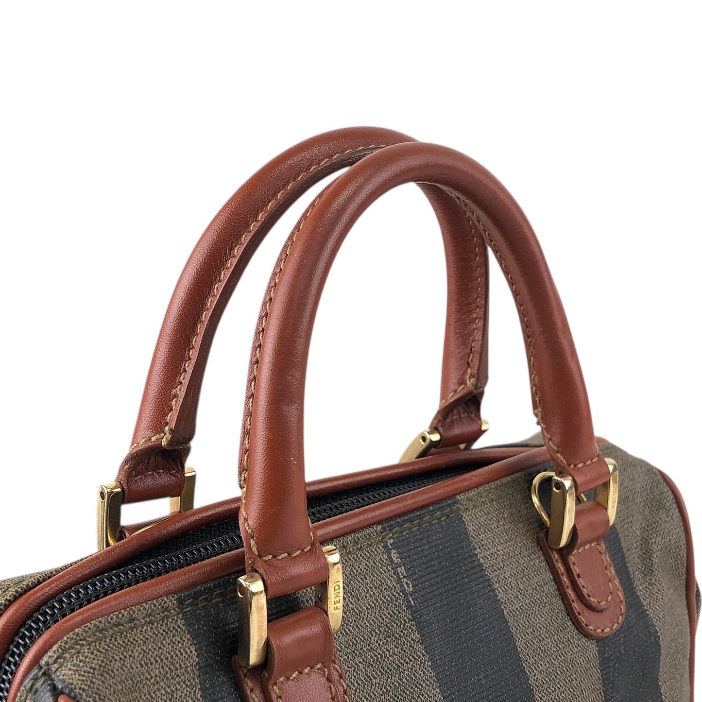 FENDI Pecan Two-way Small Boston bag Shoulder bag Brown Vintage xg8eaz