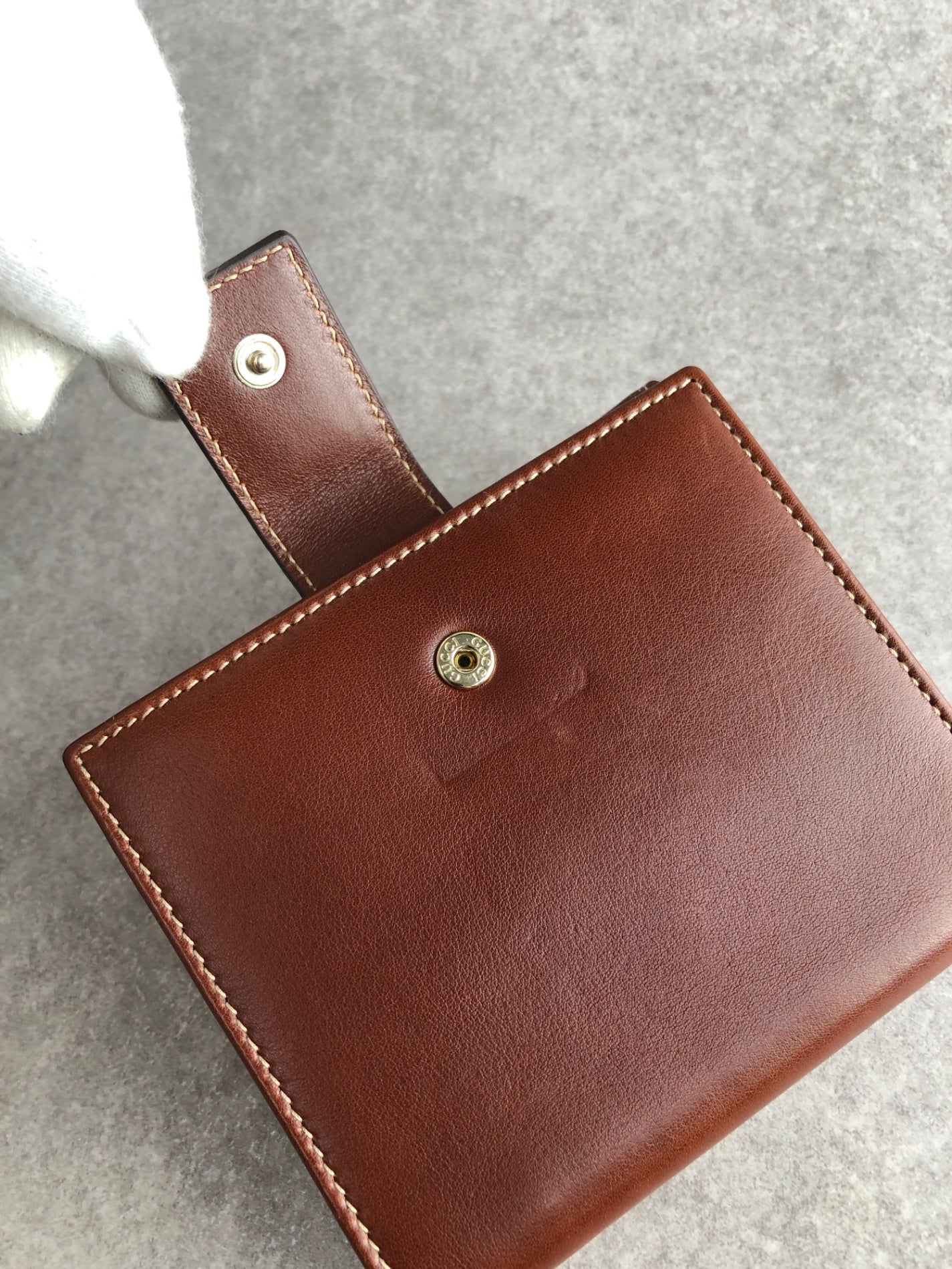 GUCCI Bamboo Folded Wallet Brown Vintage nduszv