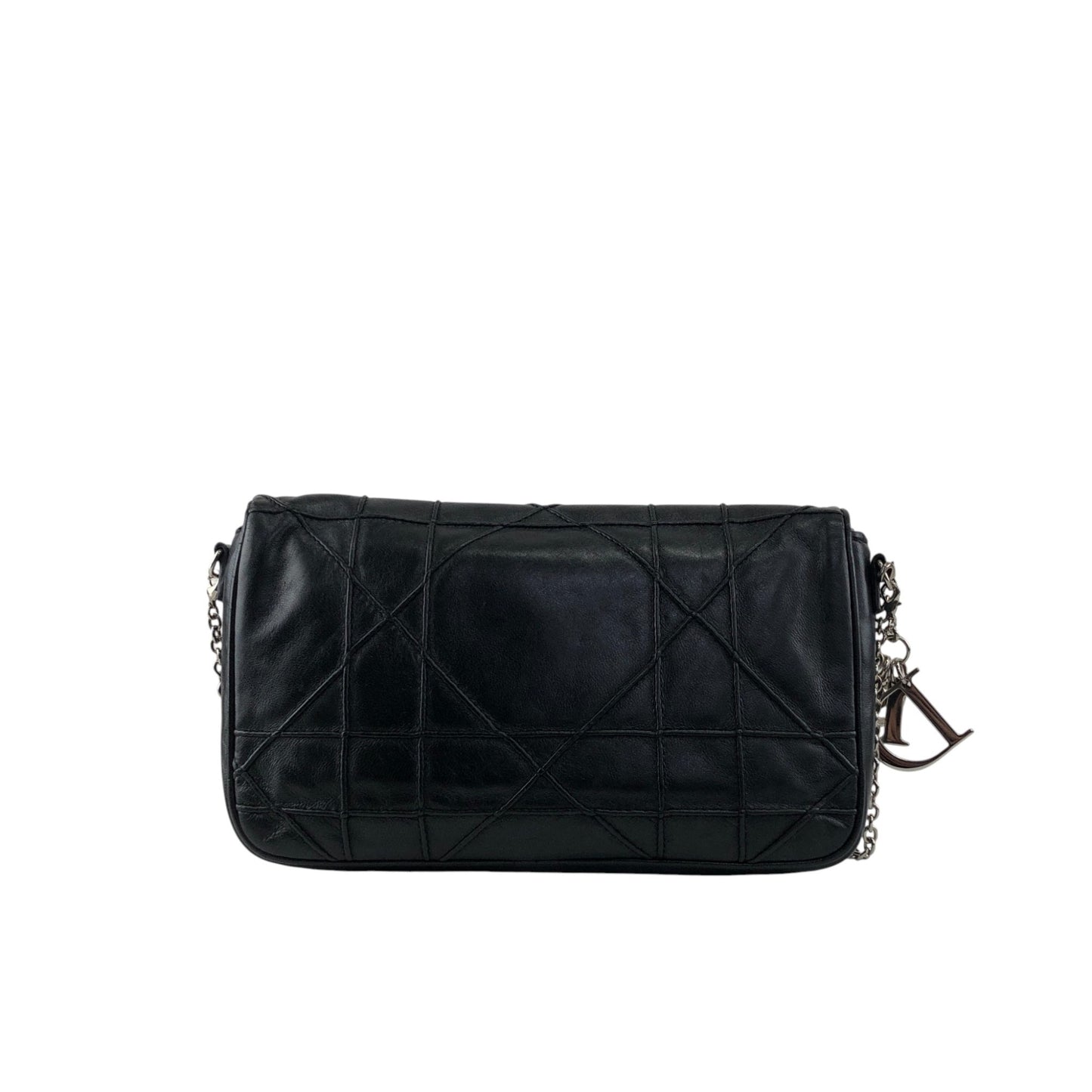 Christian Dior Cannage Charm Chain Shoulder bag Black Vintage cpsaii