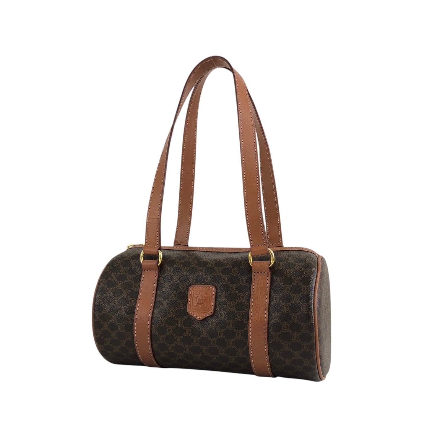 CELINE Macadam Blason Handbag Brown Vintage vkp6jp