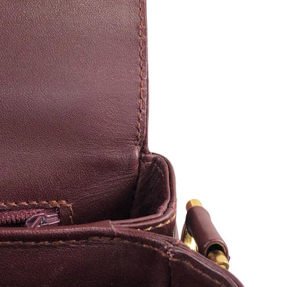 Cartier Logo Embossed Round Shoulder bag Bordeaux Vintage i6sky4