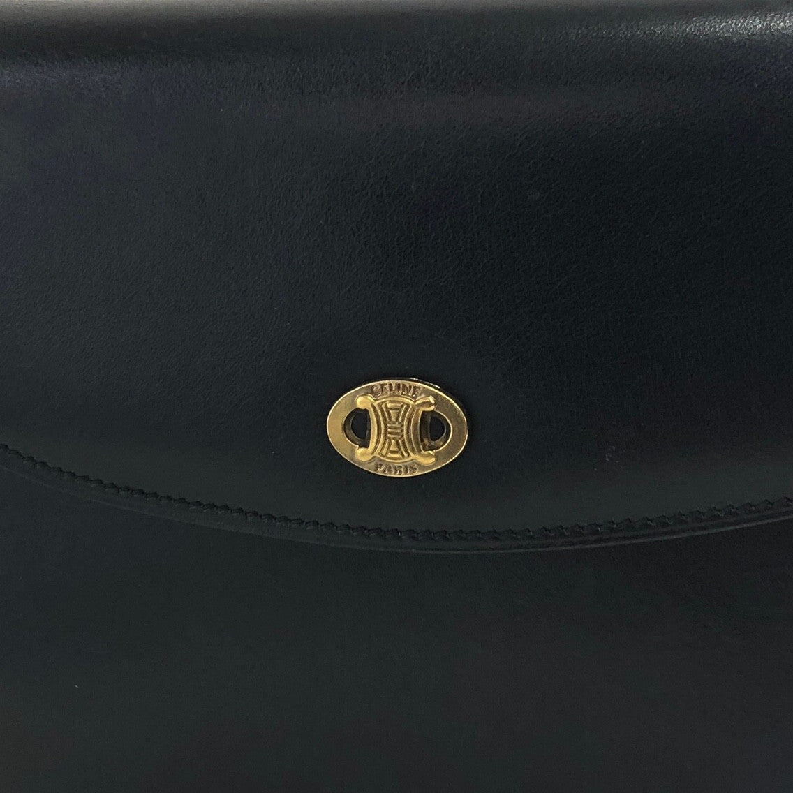 CELINE Blason Shoulder bag Black Vintage w3duft