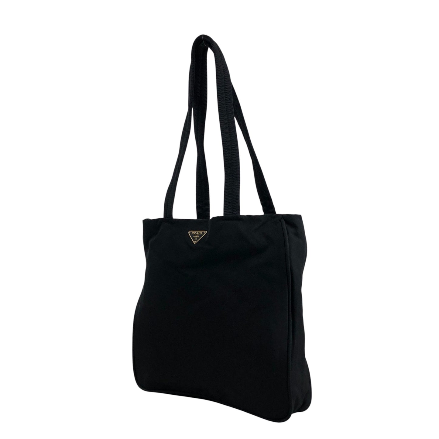 PRADA Tessuto Triangle Logo Totebag Black Vintage 4ica5v