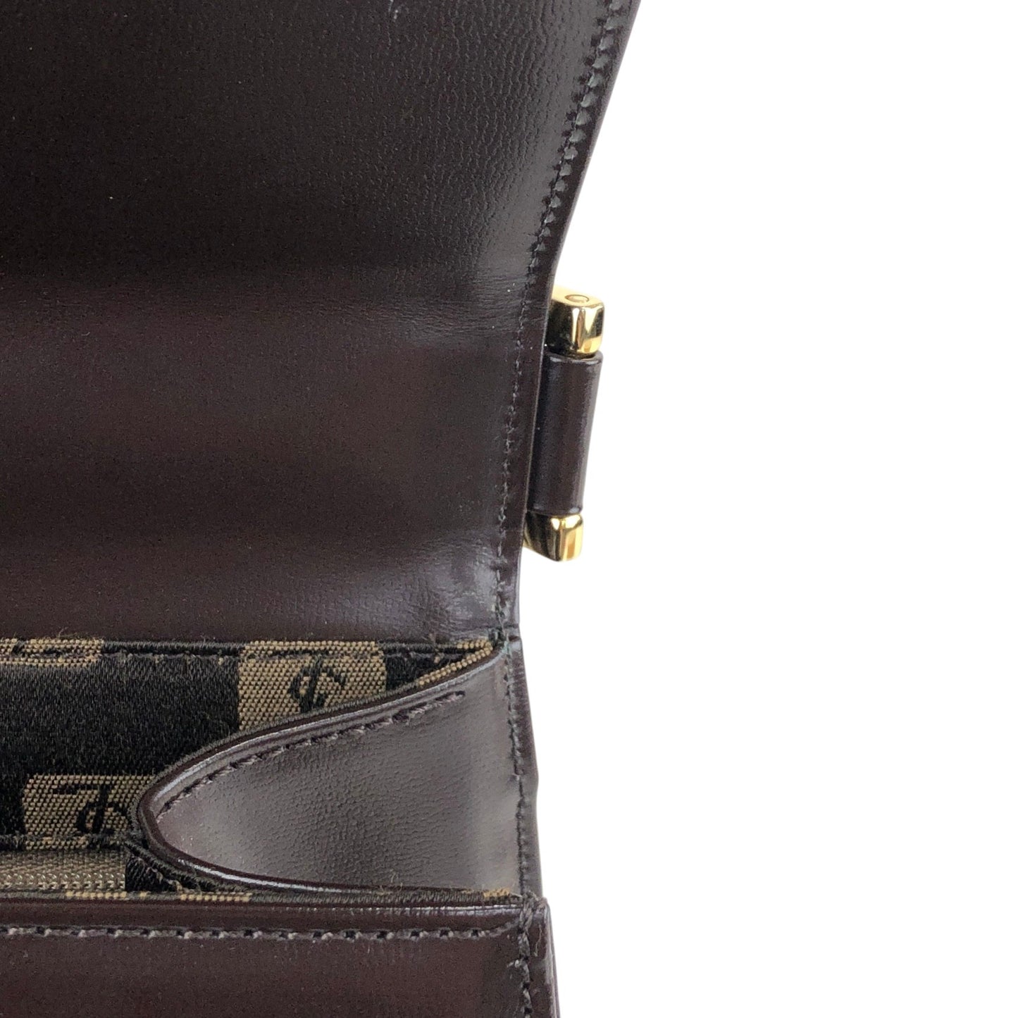 Yves Saint Laurent YSL Logo Shoulder bag Brown Vintage yeh3vd