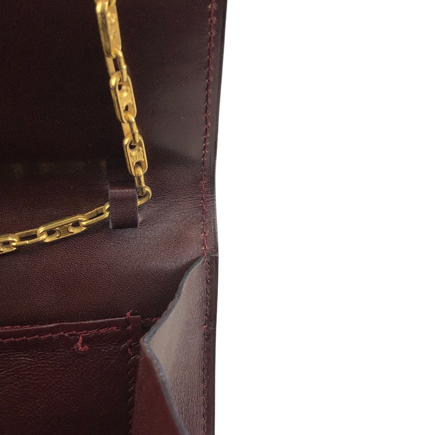 CELINE Front Lock Chain Shoulder bag Bordeaux Vintage iw6ga6