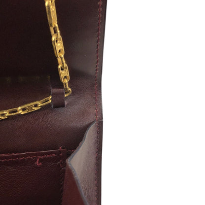CELINE Front Lock Chain Shoulder bag Bordeaux Vintage iw6ga6