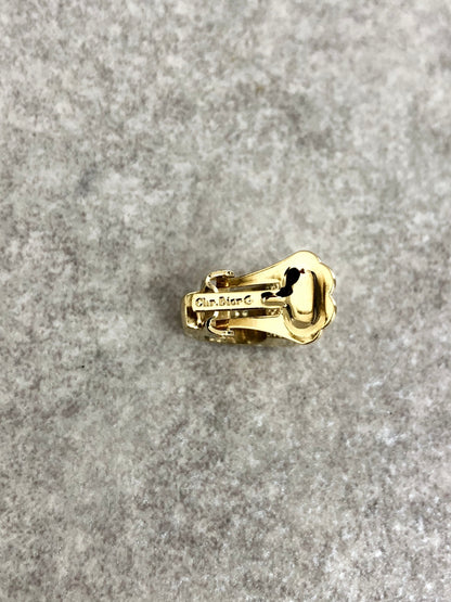 Christian Dior Rhinestone Earrings Gold Vintage kxpv4c